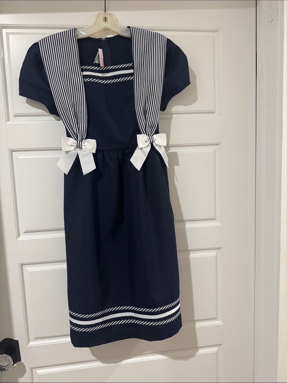 Bonnie Jean Navy and White Sailor-Style Kids Dress